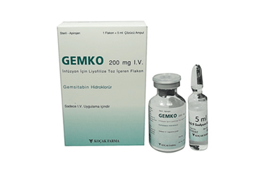 GEMKO 200 mg IV inf. için liyofilize toz içeren flakon kutu görseli