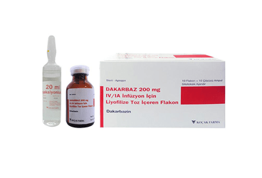 DAKARBAZ 200 mg IV/IA infüzyon için liyofilize toz içeren 10 flakon kutu görseli