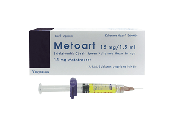 METOART 15 mg/1.5 ml enj. çöz. içeren kullanıma hazır şırınga kutu görseli