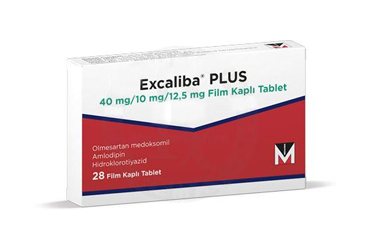 EXCALIBA PLUS 40 mg/ 10 mg/ 12.5 mg film kaplı tablet (28 tablet) kutu görseli