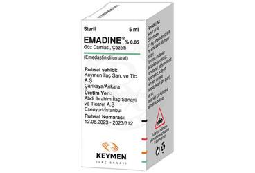 EMADINE % 0.05 5 ml oftalmik solüsyon kutu görseli