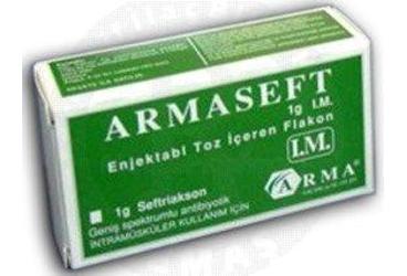ARMASEFT 1 G IM enjektabl toz içeren flakon kutu görseli