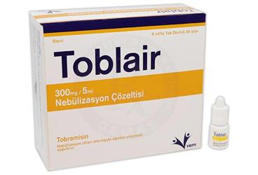 TOBLAIR 300 mg/5 ml nebulizasyon çözeltisi (56 ampül) kutu görseli