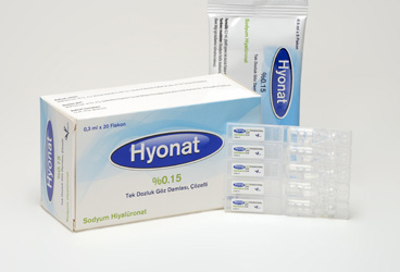 HYONAT %0.15 tek dozluk göz damlası. çözelti kutu görseli