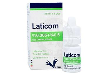 LATICOM %0.005 + %0.5 göz damlası çözelti kutu görseli