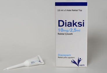 DIAKSI 10 mg /2.5 ml rektal çözelti kutu görseli