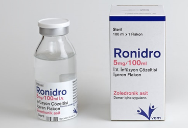 RONIDRO 5 mg/100 ml IV infüzyon için çözelti içeren 1 flakon kutu görseli