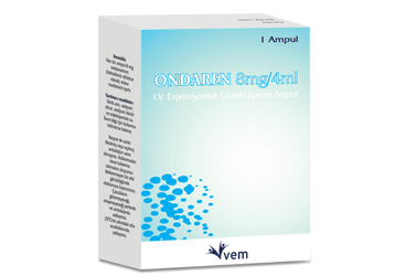 ONDAREN 8 mg/4ML IV enjeksiyonluk çözelti içerenampül kutu görseli
