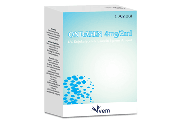 ONDAREN 4 mg/2ml IV enjeksiyonluk çözelti içeren ampül kutu görseli