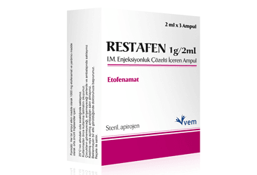 RESTAFEN 1 G/2 ml IM enjeksiyonluk çözelti içeren 3 ampül kutu görseli