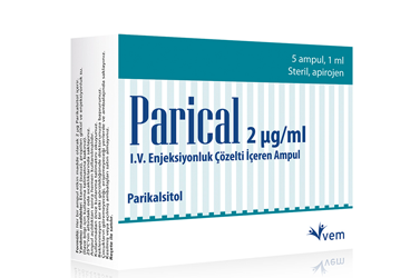 PARICAL 2 mcg/ml IV enjeksiyonluk çözelti içeren ampül 1 ml 5 ampül kutu görseli