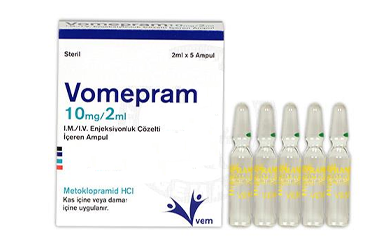 VOMEPRAM 10 mg/2 ml IM/IV enj. çöz. içeren 5 ampül kutu görseli