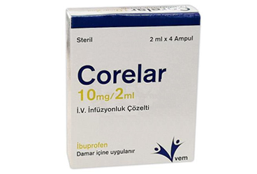 CORELAR 10 mg/2 ml IV infüzyonluk çözelti (4 ampül) kutu görseli