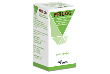 PRILOC %2 enjeksiyonluk solüsyon içeren flakon kutu görseli