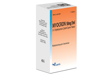 MYOCRON 50 mg/5 ml IV enjeksiyonluk çözelti içeren 1 flakon kutu görseli