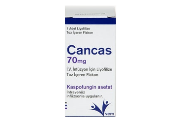 CANCAS 70 mg IV infüzyon için liyofilize toz içeren flakon kutu görseli