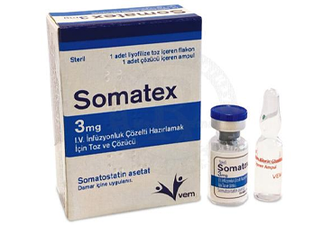 SOMATEX 3 mg I V infüzyonluk çözelti hazırlamak için toz ve çözücü (1 flakon+1 çözücü ampül) kutu görseli