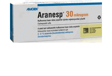 ARANESP 30 mcg 4 kullanıma hazır dolu enjektör içinde enj. çözelti kutu görseli