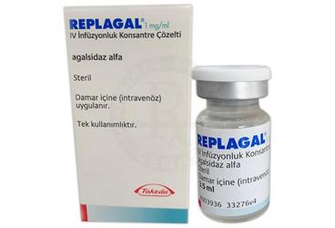 REPLAGAL 1 mg/ml infüzyon için konsantre çözelti içeren 1 flakon kutu görseli